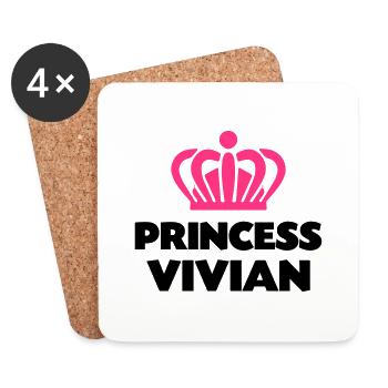 Princess vivian name thing crown - Coasters (set of 4) - white - Front