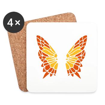 Papillon Fluegel Motif - Dessous de verre (lot de 4) - blanc - Devant