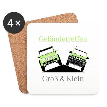 Gross & Klein Geländewagen Treffen - Untersetzer (4er-Set) - Weiß - Vorne