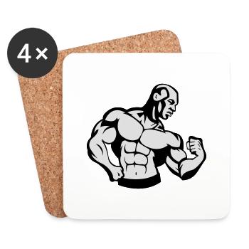 bodybuilding_02 - Untersetzer (4er-Set) - Weiß - Vorne