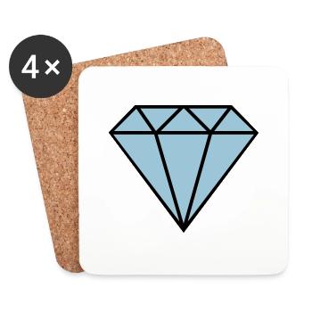 diamant icon - Untersetzer (4er-Set) - Weiß - Vorne