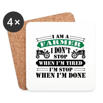 I Am A Farmer - Coasters (set of 4) - white - Front