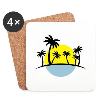 island sun palm - Untersetzer (4er-Set) - Weiß - Vorne