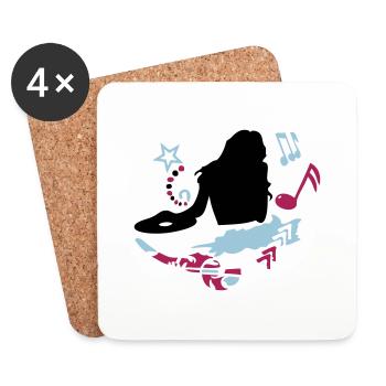 female DJ - Coasters (set of 4) - white - Front