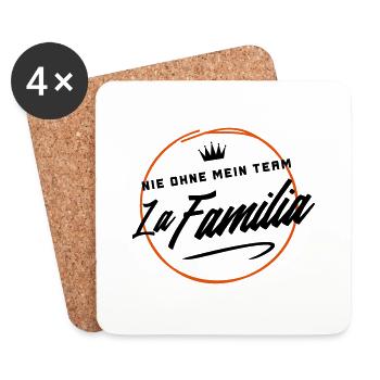 nie ohne mein team familia - Untersetzer (4er-Set) - Weiß - Vorne