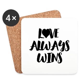 Love Always Wins - Untersetzer (4er-Set) - Weiß - Vorne