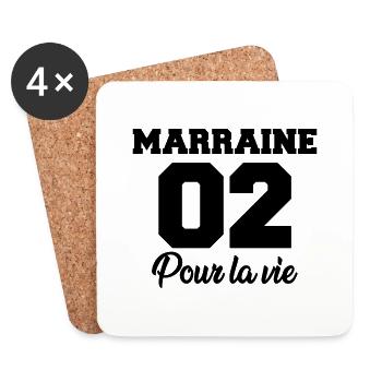 marraine 02 pour la vie - Coasters (set of 4) - white - Front