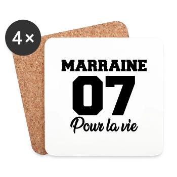 marraine 07 pour la vie - Coasters (set of 4) - white - Front