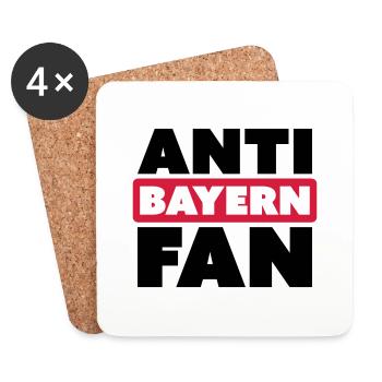 ANTI BAYERN FAN - Untersetzer (4er-Set) - Weiß - Vorne