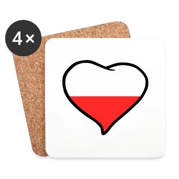 Polen Flagge - Untersetzer (4er-Set) - Weiß - Vorne