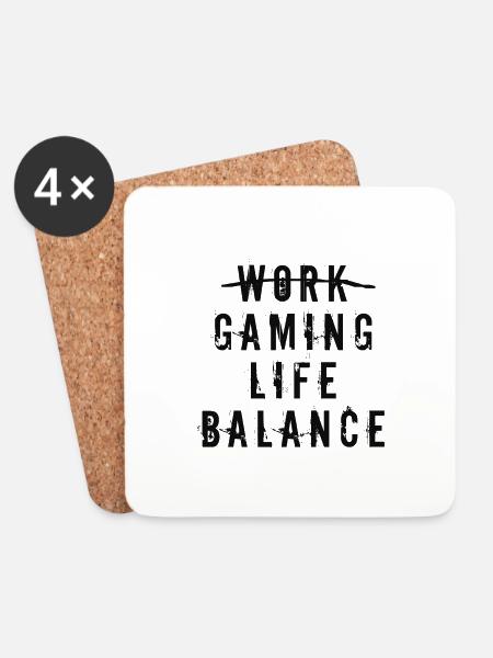 gaming life balance - Coasters (set of 4) - white