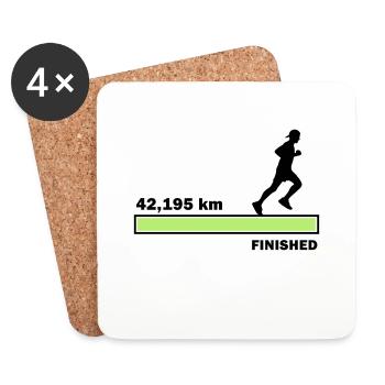 42,195 km finished - Untersetzer (4er-Set) - Weiß - Vorne