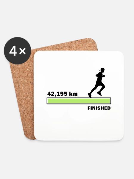 42,195 km finished - Untersetzer (4er-Set) - Weiß