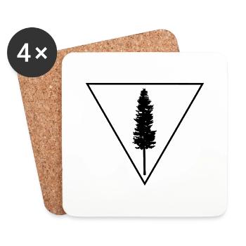 Tree in a triangle - Untersetzer (4er-Set) - Weiß - Vorne
