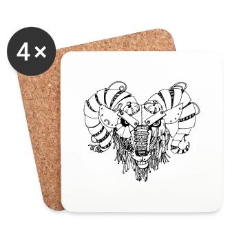 steampank ram - Untersetzer (4er-Set) - Weiß - Vorne