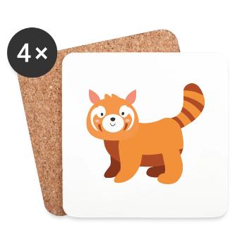 Kleiner Panda - Untersetzer (4er-Set) - Weiß - Vorne