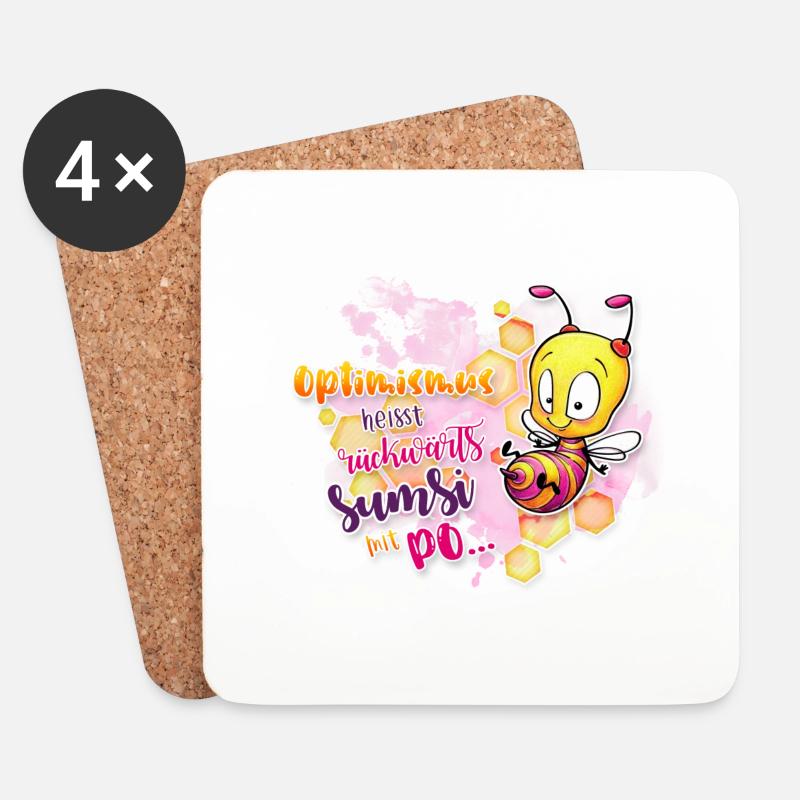 sumsi mit po - Untersetzer (4er-Set) - Weiß