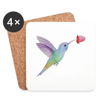 Kolibri - Untersetzer (4er-Set) - Weiß - Vorne