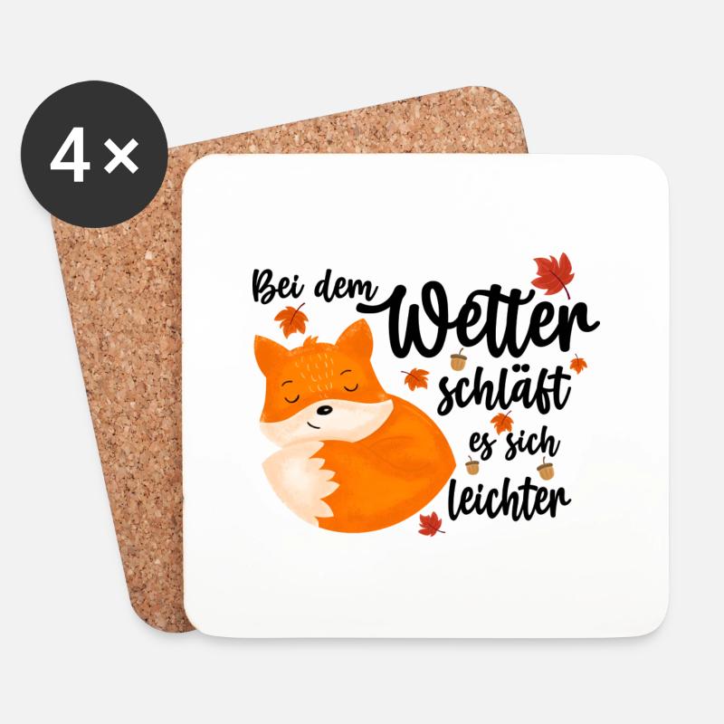 Herbst Wetter - Untersetzer (4er-Set) - Weiß