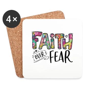 Faith Over Fear - Coasters (set of 4) - white - Front