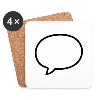 Speech bubble comic design - Coasters (set of 4) - white - Front