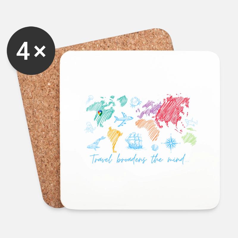 Travel Broadens The Mind - Untersetzer (4er-Set) - Weiß