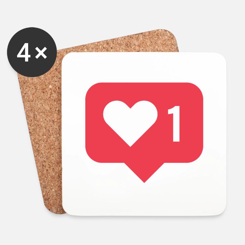 Like Icon - Untersetzer (4er-Set) - Weiß