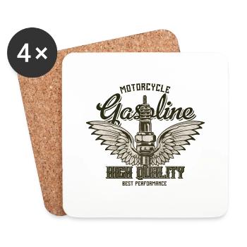 motorcycle gasoline - Untersetzer (4er-Set) - Weiß - Vorne