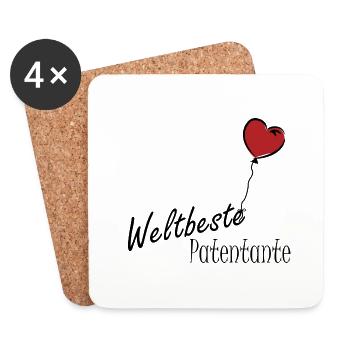 Weltbeste Patentante - Untersetzer (4er-Set) - Weiß - Vorne