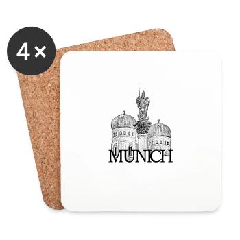 München - Munich - Untersetzer (4er-Set) - Weiß - Vorne