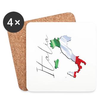 Italy Flag in Italy Map IT - Coasters (set of 4) - white - Front
