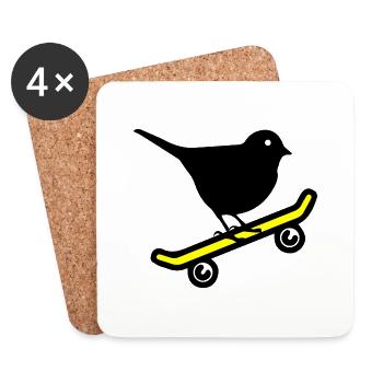 Vogel Bird Wellensittich - Untersetzer (4er-Set) - Weiß - Vorne