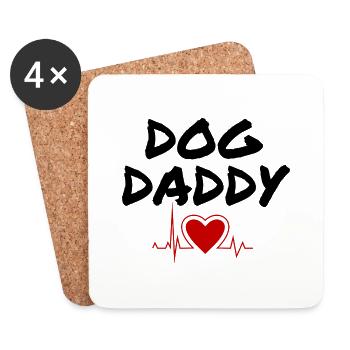 Chien Papa Chien Papa Amoureux des animaux Chien Chien Cadeau - Dessous de verre (lot de 4) - blanc - Devant