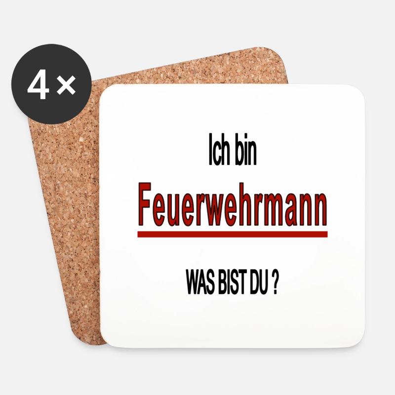 ich bin ein Feuerwehrmann - Untersetzer (4er-Set) - Weiß