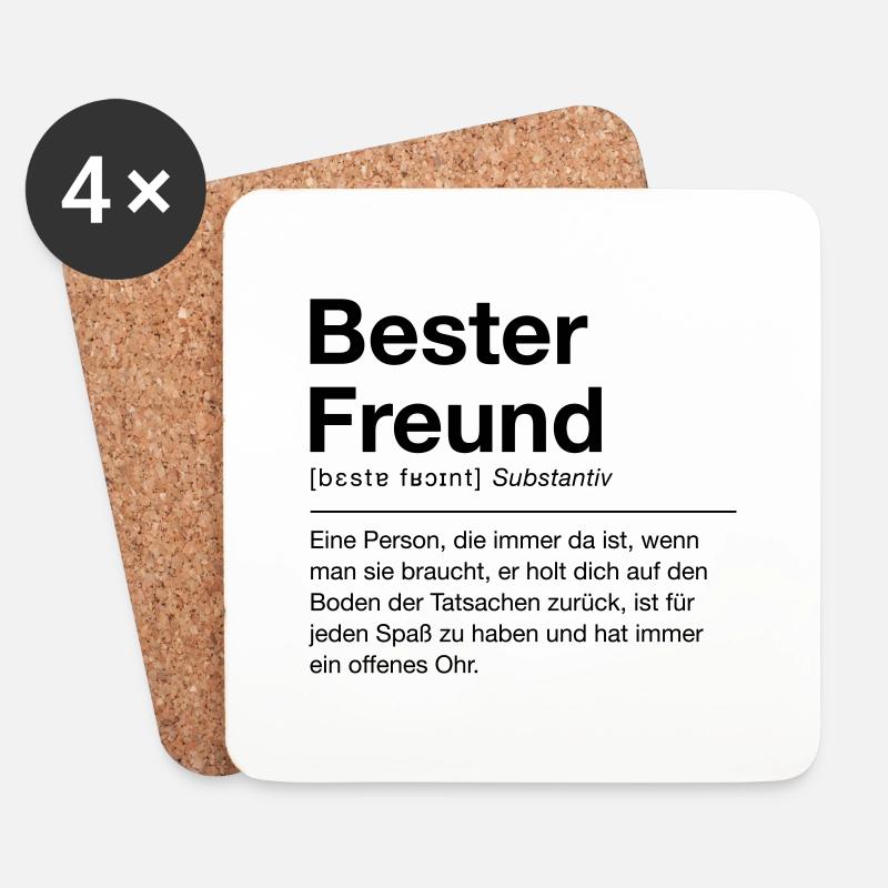 Bester Freund - Untersetzer (4er-Set) - Weiß