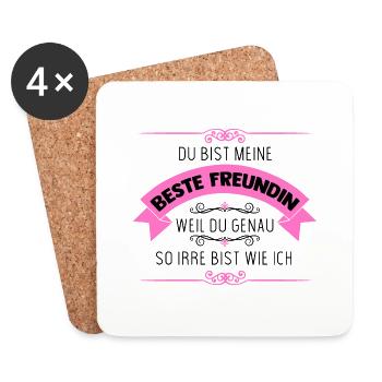 Beste Freundin Teil Lebens Komplizien Partnerlook - Untersetzer (4er-Set) - Weiß - Vorne