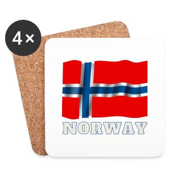 Norwegen - Untersetzer (4er-Set) - Weiß - Vorne