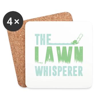 Funny Lawn Mowing The Lawn Whisperer - Coasters (set of 4) - white - Front
