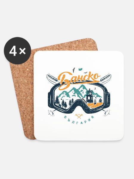 Ski time Bansko - Coasters (set of 4) - white
