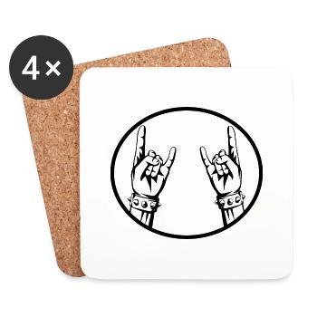 Rock Musik Rock and Roll - Dessous de verre (lot de 4) - blanc - Devant