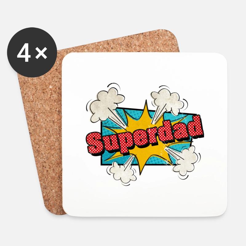 Superdad - Untersetzer (4er-Set) - Weiß