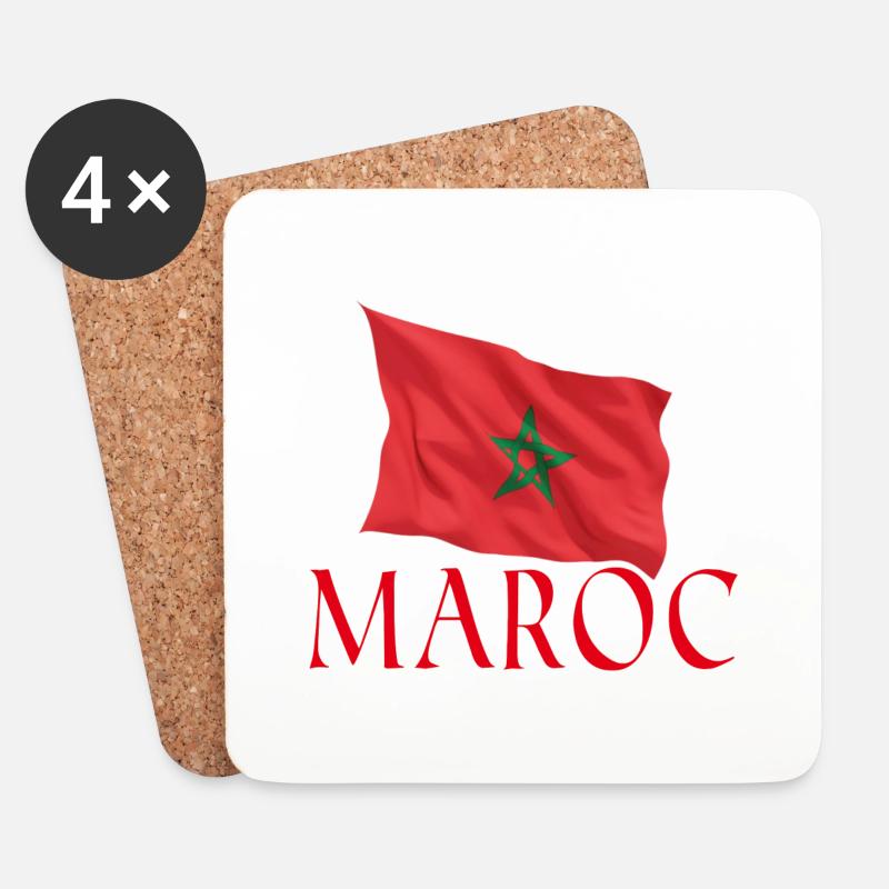Marokko - Untersetzer (4er-Set) - Weiß