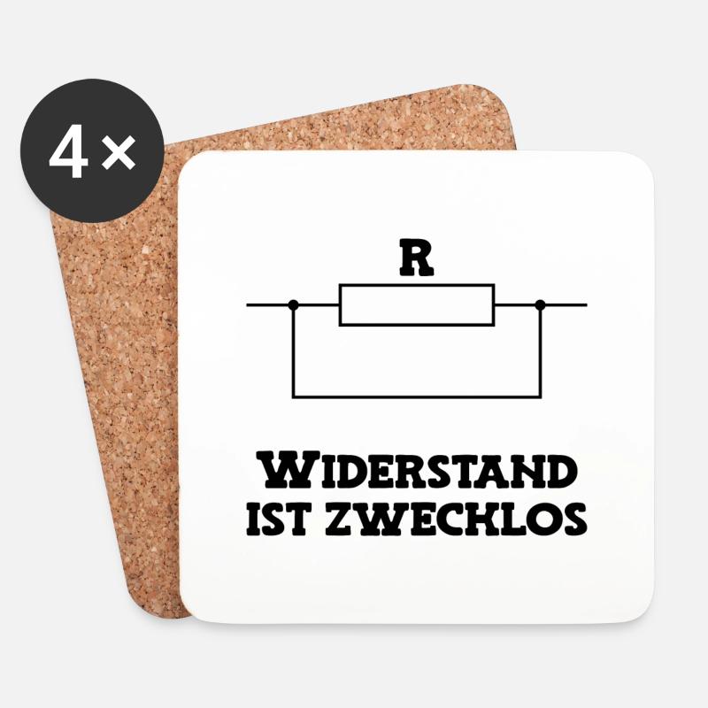 Widerstand ist zwecklos - Untersetzer (4er-Set) - Weiß