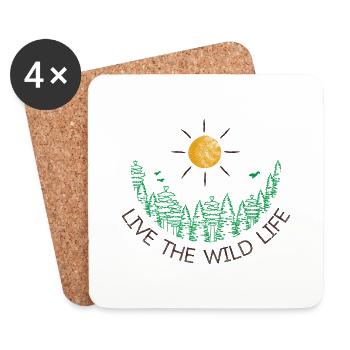 Vivez la forêt de la vie sauvage - Dessous de verre (lot de 4) - blanc - Devant
