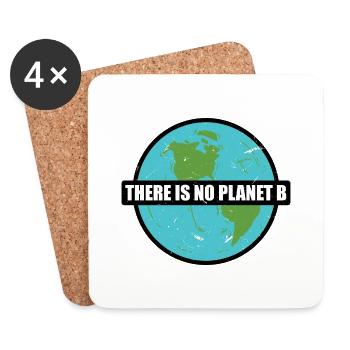 there is no planet b - Dessous de verre (lot de 4) - blanc - Devant