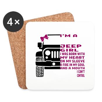 I'm A Jeep Girl - Dessous de verre (lot de 4) - blanc - Devant