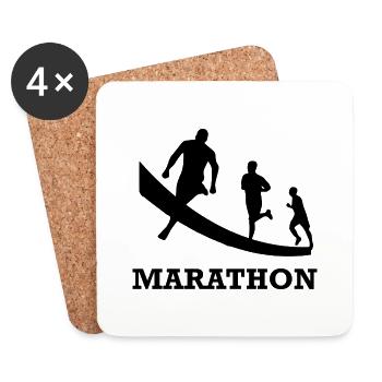 Running Jogging Marathon - Dessous de verre (lot de 4) - blanc - Devant