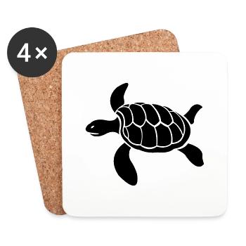 Tortue - Dessous de verre (lot de 4) - blanc - Devant