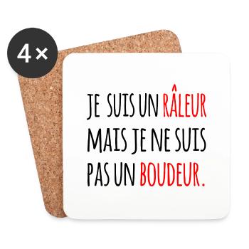 Je suis un râleur mais je ne suis pas un boudeur - Dessous de verre (lot de 4) - blanc - Devant