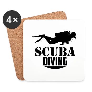 Scuba Diving Taucher Sport Tauchen Unterwasser - Untersetzer (4er-Set) - Weiß - Vorne